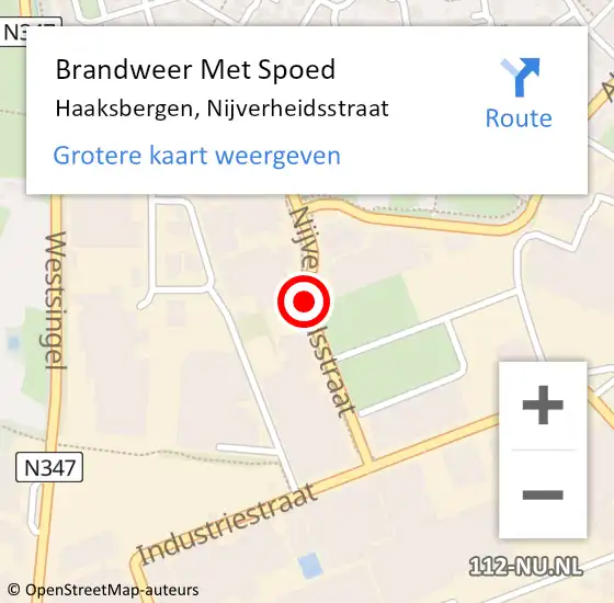 Locatie op kaart van de 112 melding: Brandweer Met Spoed Naar Haaksbergen, Nijverheidsstraat op 29 december 2017 17:11