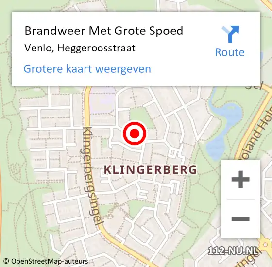 Locatie op kaart van de 112 melding: Brandweer Met Grote Spoed Naar Venlo, Heggeroosstraat op 29 december 2017 18:04