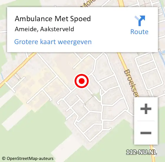 Locatie op kaart van de 112 melding: Ambulance Met Spoed Naar Ameide, Aaksterveld op 29 december 2017 18:44