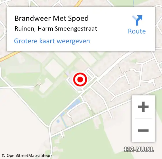 Locatie op kaart van de 112 melding: Brandweer Met Spoed Naar Ruinen, Harm Smeengestraat op 29 december 2017 18:55