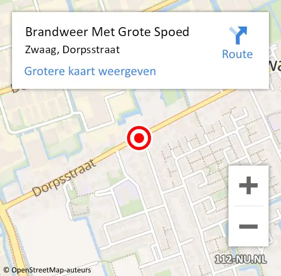 Locatie op kaart van de 112 melding: Brandweer Met Grote Spoed Naar Zwaag, Dorpsstraat op 29 december 2017 20:50