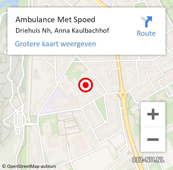 Locatie op kaart van de 112 melding: Ambulance Met Spoed Naar Driehuis Nh, Anna Kaulbachhof op 29 december 2017 20:53