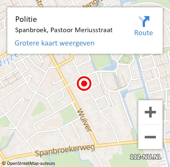 Locatie op kaart van de 112 melding: Politie Spanbroek, Pastoor Meriusstraat op 29 december 2017 21:56