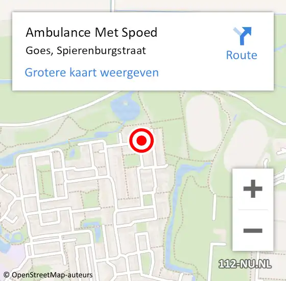 Locatie op kaart van de 112 melding: Ambulance Met Spoed Naar Goes, Spierenburgstraat op 30 december 2017 00:37