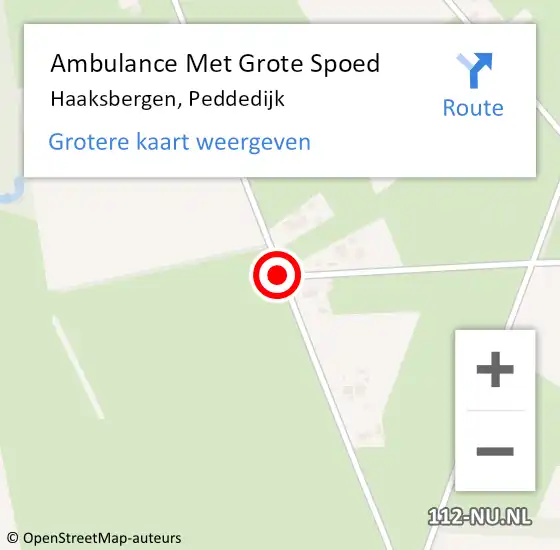 Locatie op kaart van de 112 melding: Ambulance Met Grote Spoed Naar Haaksbergen, Peddedijk op 11 februari 2014 12:58