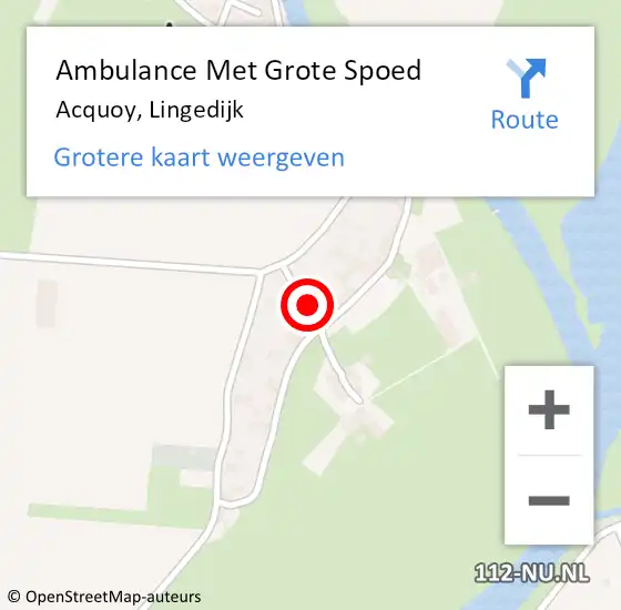 Locatie op kaart van de 112 melding: Ambulance Met Grote Spoed Naar Acquoy, Lingedijk op 30 december 2017 02:11