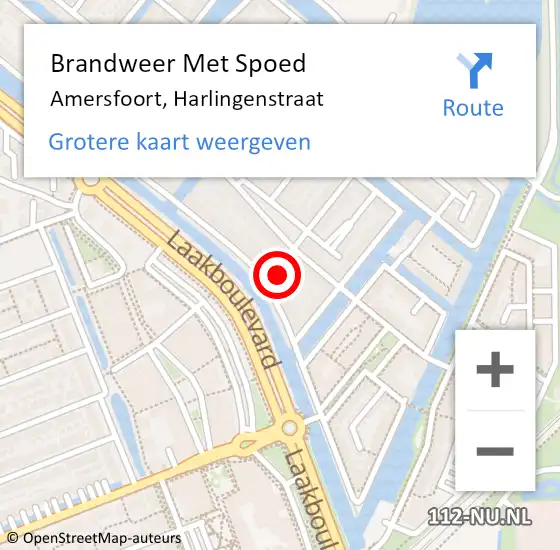 Locatie op kaart van de 112 melding: Brandweer Met Spoed Naar Amersfoort, Harlingenstraat op 30 december 2017 05:38