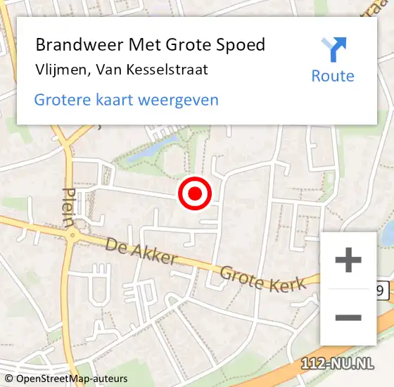 Locatie op kaart van de 112 melding: Brandweer Met Grote Spoed Naar Vlijmen, Van Kesselstraat op 30 december 2017 06:39