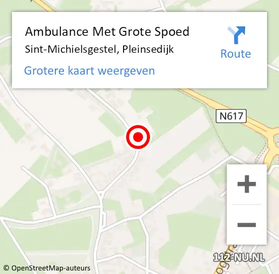 Locatie op kaart van de 112 melding: Ambulance Met Grote Spoed Naar Sint-Michielsgestel, Pleinsedijk op 30 december 2017 07:12