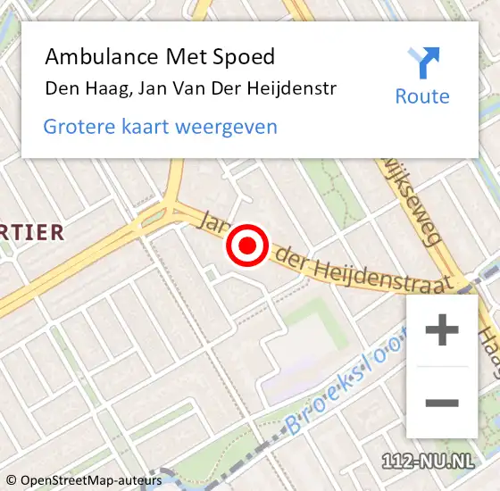 Locatie op kaart van de 112 melding: Ambulance Met Spoed Naar Den Haag, Jan Van Der Heijdenstr op 30 december 2017 08:27