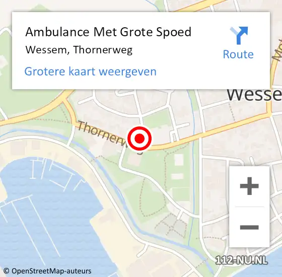 Locatie op kaart van de 112 melding: Ambulance Met Grote Spoed Naar Wessem, Thornerweg op 30 december 2017 08:58