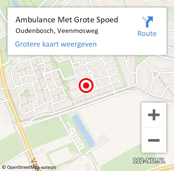 Locatie op kaart van de 112 melding: Ambulance Met Grote Spoed Naar Oudenbosch, Veenmosweg op 30 december 2017 09:15