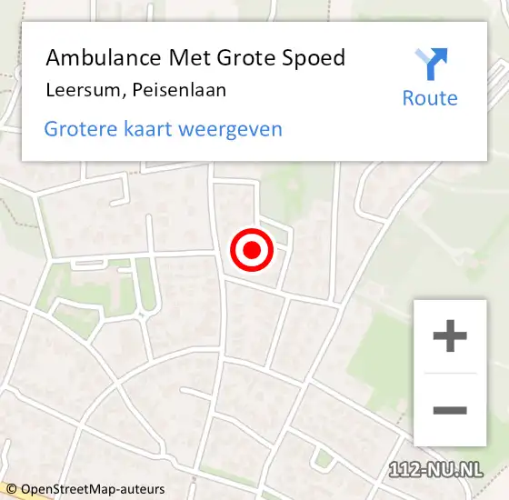 Locatie op kaart van de 112 melding: Ambulance Met Grote Spoed Naar Leersum, Peisenlaan op 30 december 2017 10:24