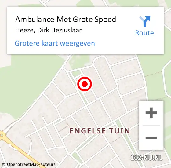 Locatie op kaart van de 112 melding: Ambulance Met Grote Spoed Naar Heeze, Dirk Heziuslaan op 30 december 2017 11:08