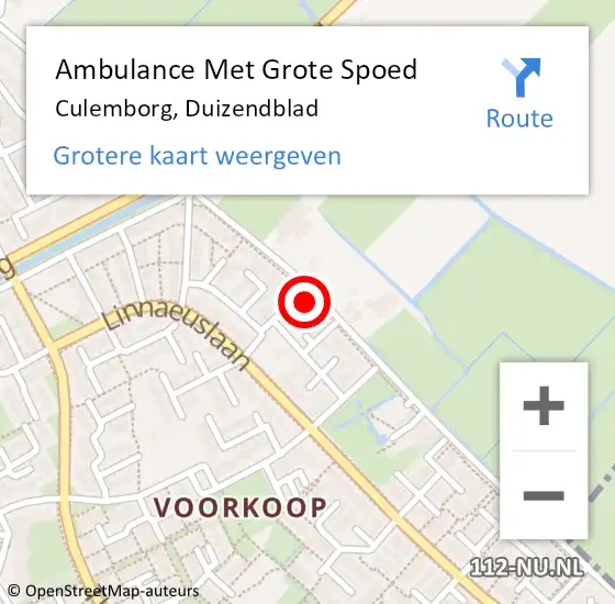 Locatie op kaart van de 112 melding: Ambulance Met Grote Spoed Naar Culemborg, Duizendblad op 30 december 2017 11:16