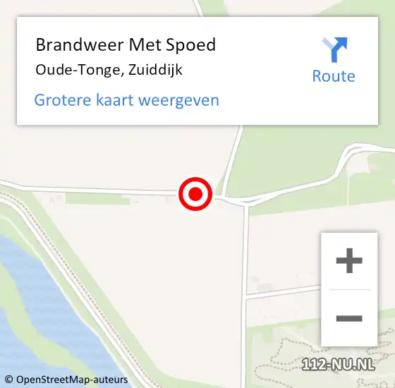 Locatie op kaart van de 112 melding: Brandweer Met Spoed Naar Oude-Tonge, Zuiddijk op 30 december 2017 13:11