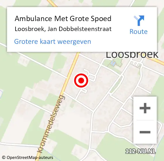 Locatie op kaart van de 112 melding: Ambulance Met Grote Spoed Naar Loosbroek, Jan Dobbelsteenstraat op 30 december 2017 13:48