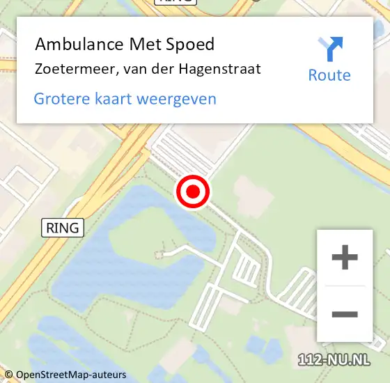 Locatie op kaart van de 112 melding: Ambulance Met Spoed Naar Zoetermeer, van der Hagenstraat op 30 december 2017 14:39