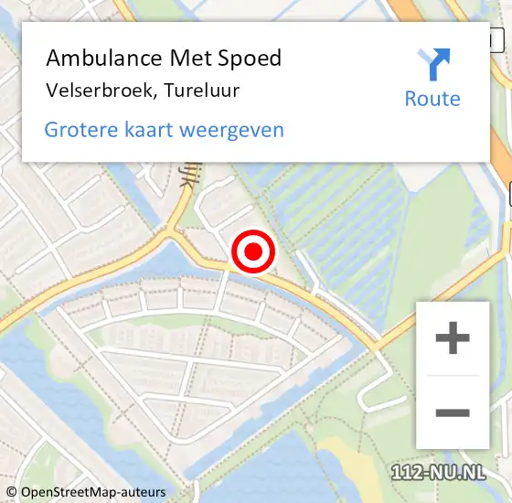 Locatie op kaart van de 112 melding: Ambulance Met Spoed Naar Velserbroek, Tureluur op 30 december 2017 14:51