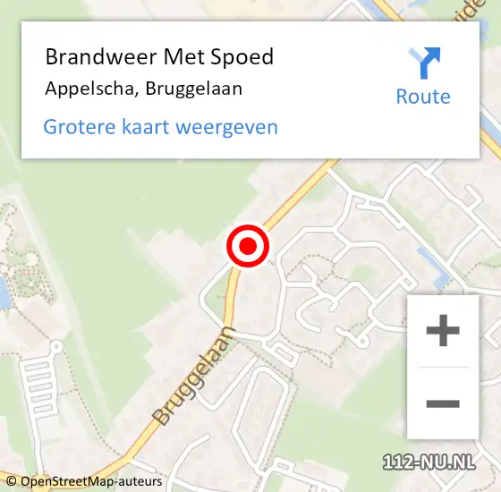 Locatie op kaart van de 112 melding: Brandweer Met Spoed Naar Appelscha, Bruggelaan op 30 december 2017 14:53