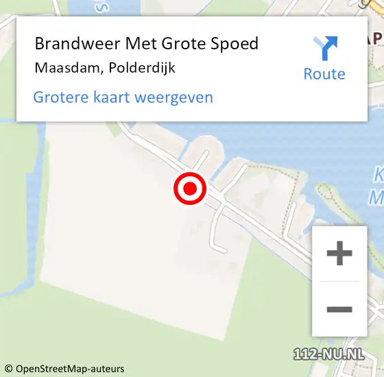 Locatie op kaart van de 112 melding: Brandweer Met Grote Spoed Naar Maasdam, Polderdijk op 30 december 2017 15:12