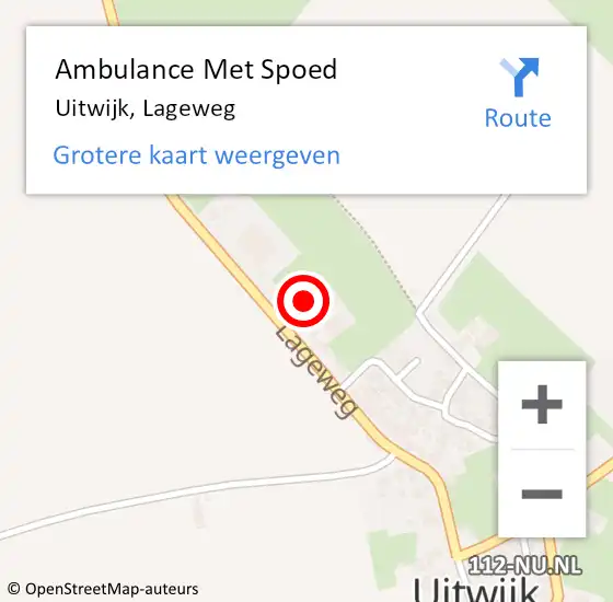 Locatie op kaart van de 112 melding: Ambulance Met Spoed Naar Uitwijk, Lageweg op 30 december 2017 15:18