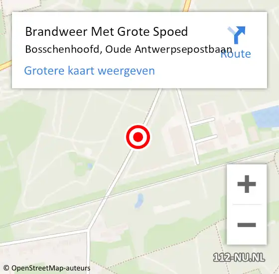 Locatie op kaart van de 112 melding: Brandweer Met Grote Spoed Naar Bosschenhoofd, Oude Antwerpsepostbaan op 30 december 2017 15:42