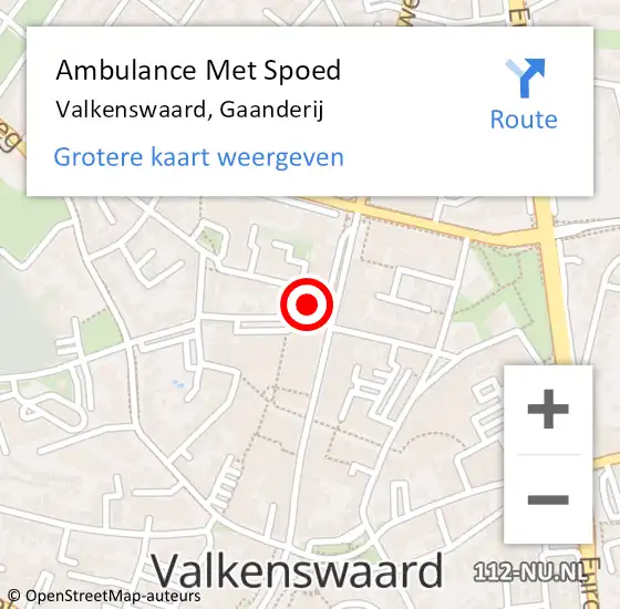 Locatie op kaart van de 112 melding: Ambulance Met Spoed Naar Valkenswaard, Gaanderij op 30 december 2017 16:22