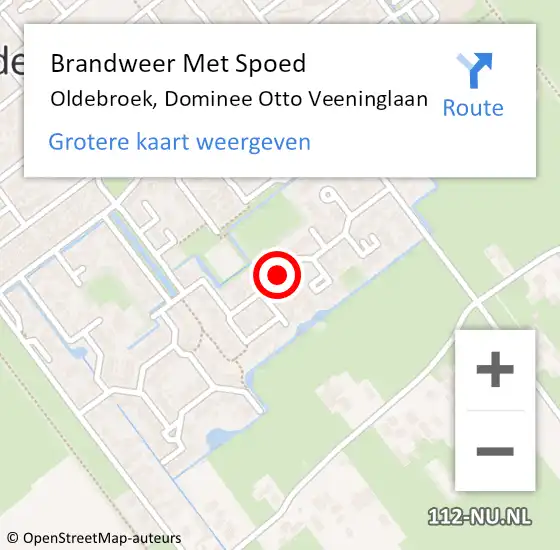 Locatie op kaart van de 112 melding: Brandweer Met Spoed Naar Oldebroek, Dominee Otto Veeninglaan op 30 december 2017 17:45