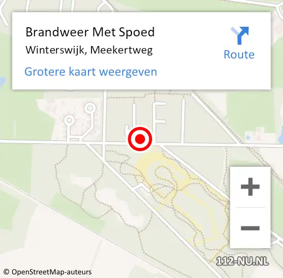 Locatie op kaart van de 112 melding: Brandweer Met Spoed Naar Winterswijk, Meekertweg op 30 december 2017 17:56
