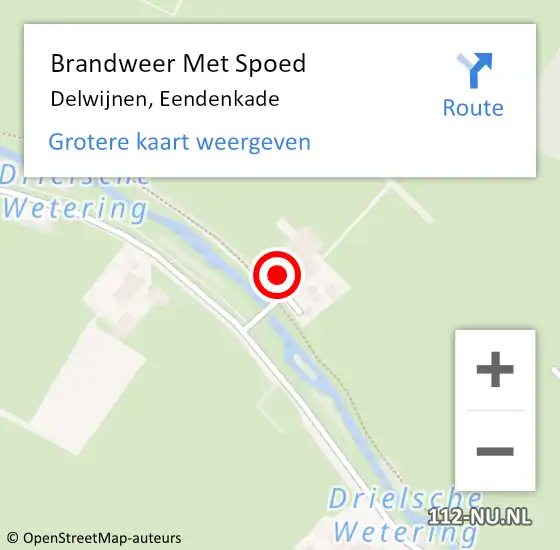 Locatie op kaart van de 112 melding: Brandweer Met Spoed Naar Delwijnen, Eendenkade op 30 december 2017 18:17