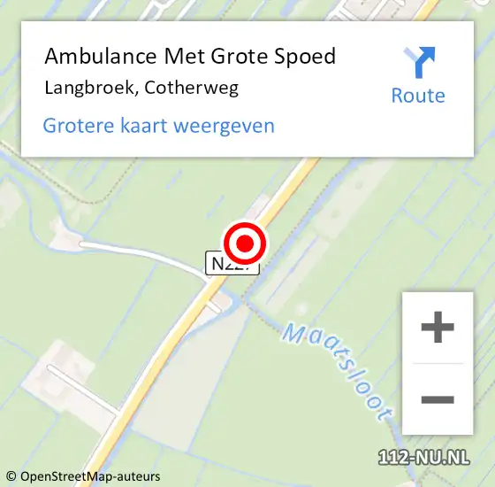 Locatie op kaart van de 112 melding: Ambulance Met Grote Spoed Naar Langbroek, Cotherweg op 30 december 2017 18:31