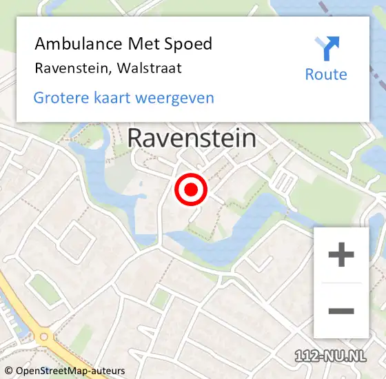 Locatie op kaart van de 112 melding: Ambulance Met Spoed Naar Ravenstein, Walstraat op 30 december 2017 18:45