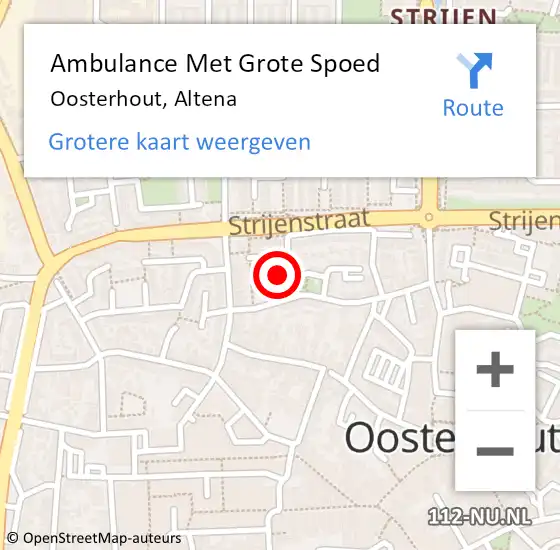 Locatie op kaart van de 112 melding: Ambulance Met Grote Spoed Naar Oosterhout, Altena op 30 december 2017 19:02