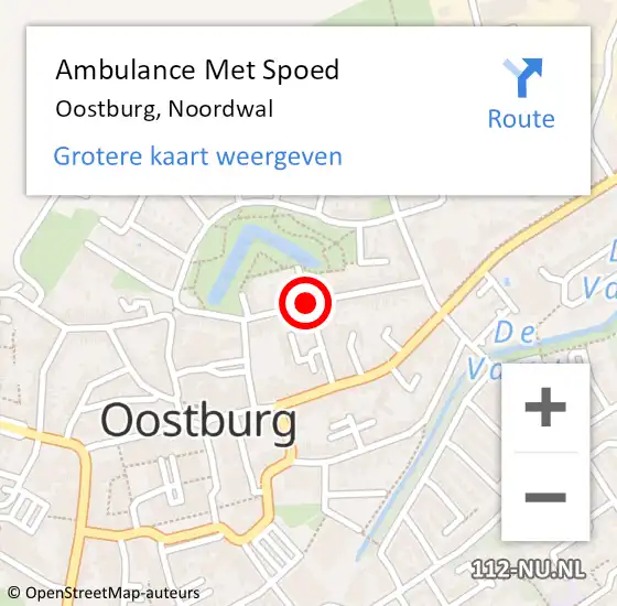 Locatie op kaart van de 112 melding: Ambulance Met Spoed Naar Oostburg, Noordwal op 30 december 2017 19:06