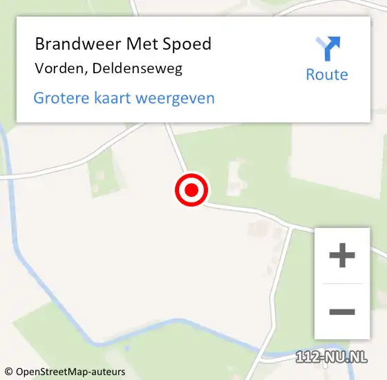 Locatie op kaart van de 112 melding: Brandweer Met Spoed Naar Vorden, Deldenseweg op 30 december 2017 20:03