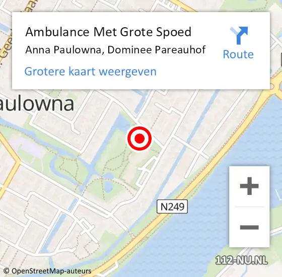 Locatie op kaart van de 112 melding: Ambulance Met Grote Spoed Naar Anna Paulowna, Dominee Pareauhof op 30 december 2017 20:03