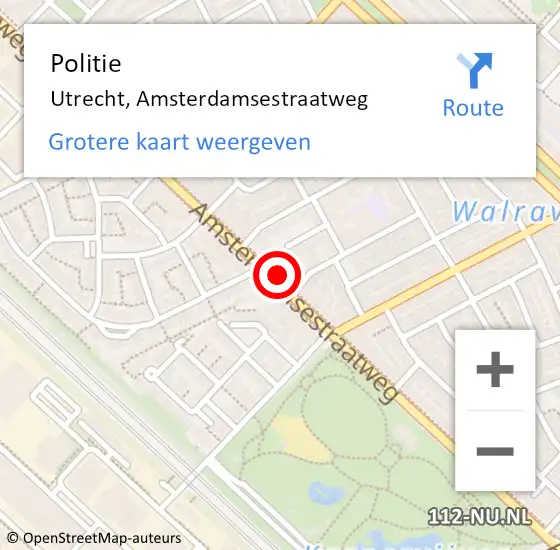 Locatie op kaart van de 112 melding: Politie Utrecht, Amsterdamsestraatweg op 30 december 2017 20:40