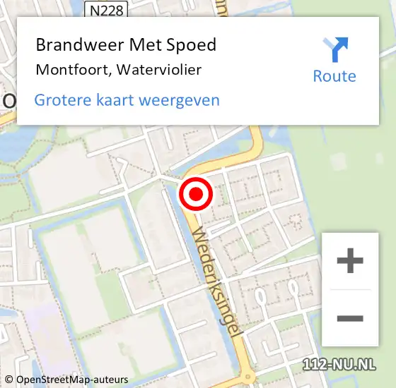 Locatie op kaart van de 112 melding: Brandweer Met Spoed Naar Montfoort, Waterviolier op 30 december 2017 20:43