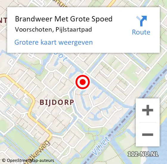 Locatie op kaart van de 112 melding: Brandweer Met Grote Spoed Naar Voorschoten, Pijlstaartpad op 11 februari 2014 14:24