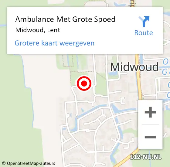 Locatie op kaart van de 112 melding: Ambulance Met Grote Spoed Naar Midwoud, Lent op 30 december 2017 22:37