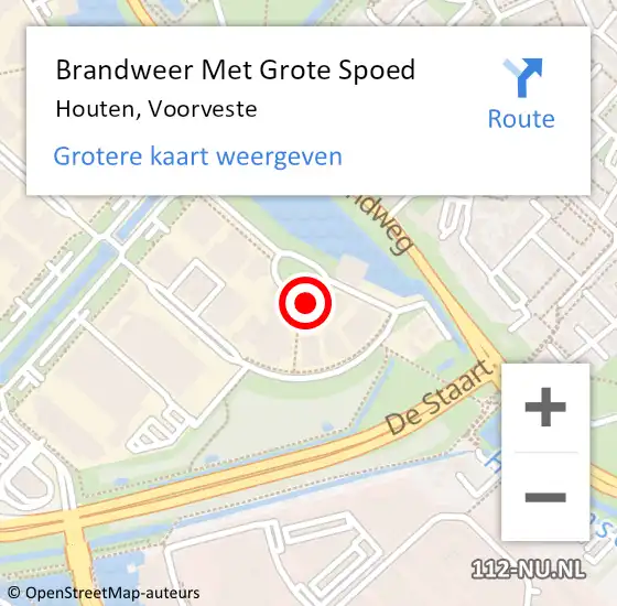 Locatie op kaart van de 112 melding: Brandweer Met Grote Spoed Naar Houten, Voorveste op 30 december 2017 23:47