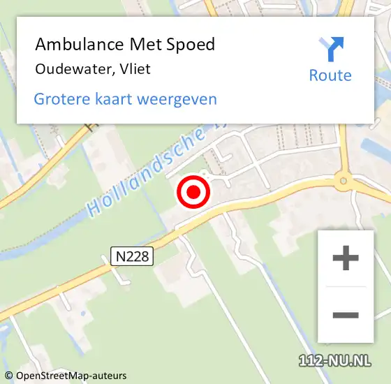 Locatie op kaart van de 112 melding: Ambulance Met Spoed Naar Oudewater, Vliet op 30 december 2017 23:57