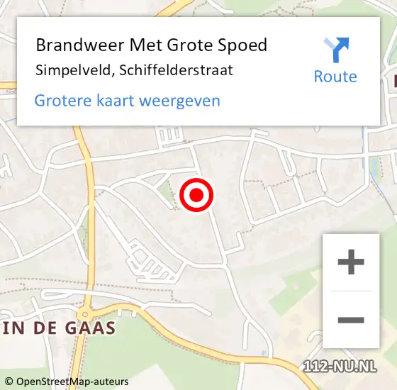 Locatie op kaart van de 112 melding: Brandweer Met Grote Spoed Naar Simpelveld, Schiffelderstraat op 31 december 2017 03:31