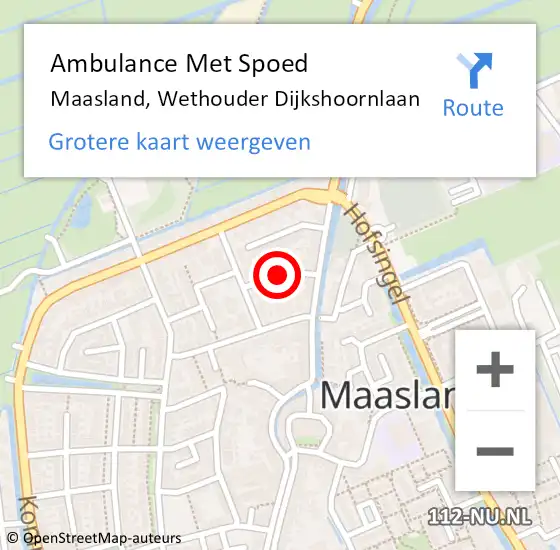 Locatie op kaart van de 112 melding: Ambulance Met Spoed Naar Maasland, Wethouder Dijkshoornlaan op 31 december 2017 04:50