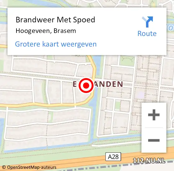 Locatie op kaart van de 112 melding: Brandweer Met Spoed Naar Hoogeveen, Brasem op 31 december 2017 05:03