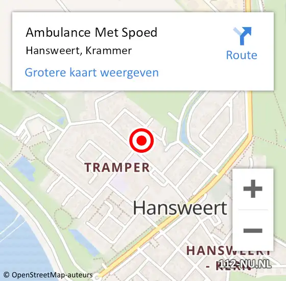 Locatie op kaart van de 112 melding: Ambulance Met Spoed Naar Hansweert, Krammer op 31 december 2017 06:17