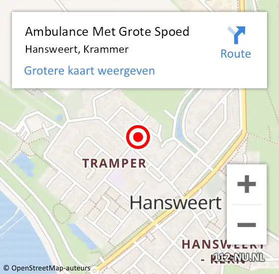 Locatie op kaart van de 112 melding: Ambulance Met Grote Spoed Naar Hansweert, Krammer op 31 december 2017 06:33