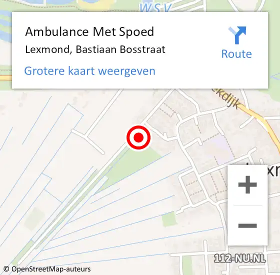 Locatie op kaart van de 112 melding: Ambulance Met Spoed Naar Lexmond, Bastiaan Bosstraat op 31 december 2017 06:33