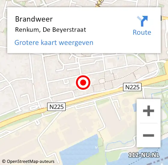 Locatie op kaart van de 112 melding: Brandweer Renkum, De Beyerstraat op 31 december 2017 06:42